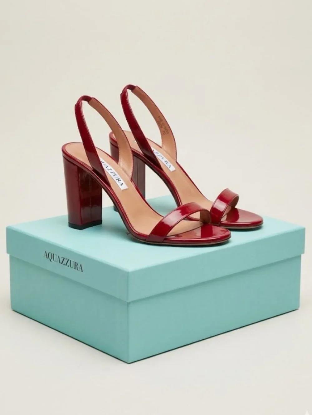 Aquazzura  So Nude 85mm Block Sandal 38.5/8.5 NIB